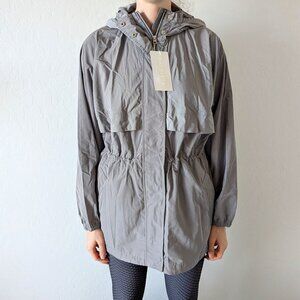 Athleta Rainfall Swing Parka, Women's Size Small/Medium, Silver Gray, Rare NWT